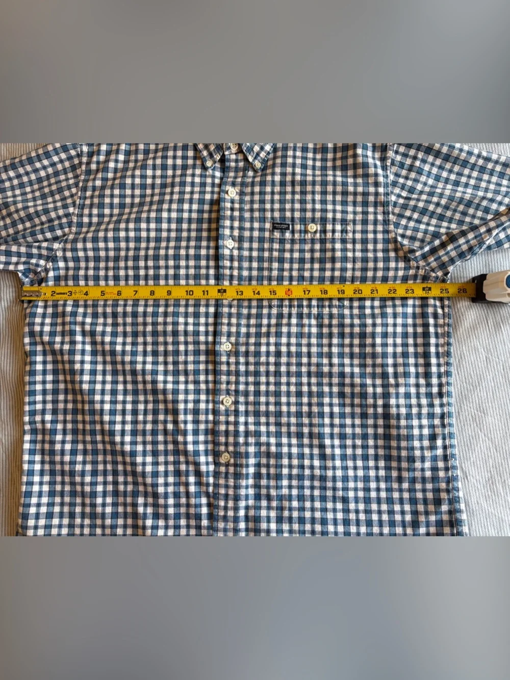Polo Sport Ralph Lauren Shirt Mens L Plaid Short Sleeve Cotton Blue Vintage 90s